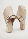 Mango - light beige Studded leather clog, Women Mango - light beige Studded leather clog, Women