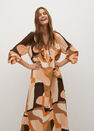 Mango - Orange Flowy Printed Dress Mango - Orange Flowy Printed Dress