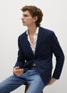 Mango - navy Slim-fit textured blazer Mango - navy Slim-fit textured blazer