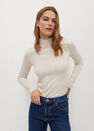 Mango - natural white Ribbed long-sleeved t-shirt Mango - natural white Ribbed long-sleeved t-shirt