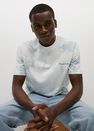 Mango - medium blue Tie-dye embroidered message t-shirt, Men Mango - medium blue Tie-dye embroidered message t-shirt, Men