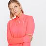 KALENJI - M/L ZIP RUN WARM WOMEN'S LONG-SLEEVED RUNNING T-SHIRT, Fluo Coral Pink KALENJI - M/L ZIP RUN WARM WOMEN'S LONG-SLEEVED RUNNING T-SHIRT, Fluo Coral Pink