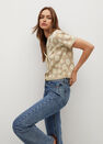 Mango - lt pastel brown Floral-print knitted cardigan Mango - lt pastel brown Floral-print knitted cardigan