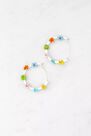 Urban Outfitters - Assorted Rainbow Floral Beaded Hoop Earrings, Women Urban Outfitters - Assorted Rainbow Floral Beaded Hoop Earrings, Women
