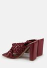 Missguided - Burgundy Woven Twist Block Heel Sandals Missguided - Burgundy Woven Twist Block Heel Sandals