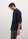 Mango - navy Regular fit checked flannel shirt Mango - navy Regular fit checked flannel shirt