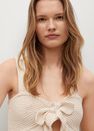 Mango - Light Beige Knitted Cropped Top, Women Mango - Light Beige Knitted Cropped Top, Women
