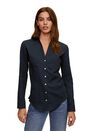 Mango - Navy Slim Fit Cotton Shirt Mango - Navy Slim Fit Cotton Shirt
