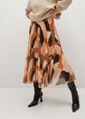Mango - Orange Printed Pleated Skirt Mango - Orange Printed Pleated Skirt