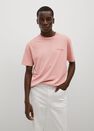 Mango - lt-pastel pink Embroidered cotton message t-shirt, Men Mango - lt-pastel pink Embroidered cotton message t-shirt, Men