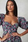 Missguided - Purple Floral Print Puff Sleeve Milkmaid Dress Missguided - Purple Floral Print Puff Sleeve Milkmaid Dress