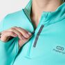 KALENJI - M/L ZIP RUN WARM WOMEN'S LONG-SLEEVED RUNNING T-SHIRT, Fluo Coral Pink KALENJI - M/L ZIP RUN WARM WOMEN'S LONG-SLEEVED RUNNING T-SHIRT, Fluo Coral Pink