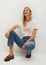 Mango - natural white Embroidered printed T-shirt Mango - natural white Embroidered printed T-shirt