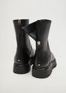 Mango - Black Leather Boots With Track Sole Mango - Black Leather Boots With Track Sole