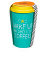 HAPPY JACKSON - Happy Jackson Smell The Coffee! Turquoise/Yellow Travel Mug HAPPY JACKSON - Happy Jackson Smell The Coffee! Turquoise/Yellow Travel Mug