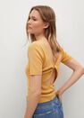 Mango - medium yellow Slit knit top, Women Mango - medium yellow Slit knit top, Women