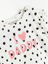 Reserved - Ivory Cotton Rich Bodysuit With Slogan, Kids Girl Reserved - Ivory Cotton Rich Bodysuit With Slogan, Kids Girl