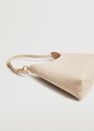 Mango - Light Beige Croc-Effect Baguette Bag, Women Mango - Light Beige Croc-Effect Baguette Bag, Women