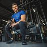 DOMYOS - Medium Weight Training Chest Day T-Shirt, Midnight Indigo DOMYOS - Medium Weight Training Chest Day T-Shirt, Midnight Indigo