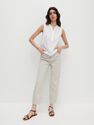 Reserved - Ivory Sleeveless Cotton Blouse, Women Reserved - Ivory Sleeveless Cotton Blouse, Women