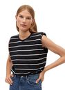 Mango - Light Beige Organic Cotton T-Shirt With Shoulder Pads Mango - Light Beige Organic Cotton T-Shirt With Shoulder Pads