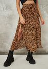 Missguided - Stone Stone Leopard Print Double Split Midi Skirt Missguided - Stone Stone Leopard Print Double Split Midi Skirt