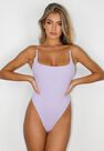 Missguided - Lilac Transparent Strap Knitted Bodysuit Missguided - Lilac Transparent Strap Knitted Bodysuit