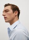 Mango - Pastel Blue Super Slim-Fit Tailored Stretch Cotton Shirt Mango - Pastel Blue Super Slim-Fit Tailored Stretch Cotton Shirt