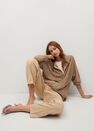 Mango - lt pastel brown Hooded cotton cardigan Mango - lt pastel brown Hooded cotton cardigan