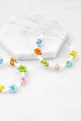 Urban Outfitters - Assorted Rainbow Floral Beaded Hoop Earrings, Women Urban Outfitters - Assorted Rainbow Floral Beaded Hoop Earrings, Women