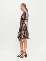 Reserved - Ladies’ Plumetis Dress With Floral Pattern - Black Reserved - Ladies’ Plumetis Dress With Floral Pattern - Black
