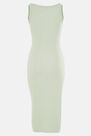 Missguided - Green Rib Tortoiseshell Button Midaxi Dress Missguided - Green Rib Tortoiseshell Button Midaxi Dress