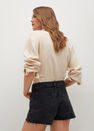 Mango - Open Grey Mini Shorts With Frayed Hem, Women Mango - Open Grey Mini Shorts With Frayed Hem, Women