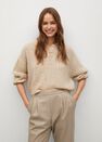Mango - lt pastel grey Darts faux-leather trousers Mango - lt pastel grey Darts faux-leather trousers