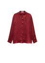 Mango - Dark Red Satin Shirt Mango - Dark Red Satin Shirt