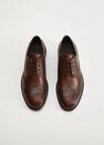 Mango - Medium Brown Laser-Cut Leather Blucher Shoes Mango - Medium Brown Laser-Cut Leather Blucher Shoes