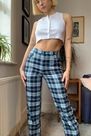 Urban Outfitters - Blue UO Timmy Slim-Fit Check Trousers Urban Outfitters - Blue UO Timmy Slim-Fit Check Trousers