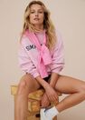Mango - Medium Pink Printed Cotton Sweatshirt, Women Mango - Medium Pink Printed Cotton Sweatshirt, Women