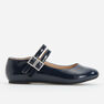 Reserved - Navy High Shine Ballerinas With Straps, Kids Girl Reserved - Navy High Shine Ballerinas With Straps, Kids Girl