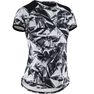 DOMYOS - 7-8Y Girls' Breathable Synthetic Short-Sleeved Gym T-Shirt S500 - Black Print, Black DOMYOS - 7-8Y Girls' Breathable Synthetic Short-Sleeved Gym T-Shirt S500 - Black Print, Black