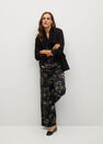 Mango - black Oriental-print trousers Mango - black Oriental-print trousers