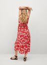 Mango - Red Printed Cut-Out Detail Dress, Women Mango - Red Printed Cut-Out Detail Dress, Women