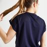 DOMYOS - M/L Women's Cardio Fitness T-Shirt 120 - /Printed, Dark Blue DOMYOS - M/L Women's Cardio Fitness T-Shirt 120 - /Printed, Dark Blue