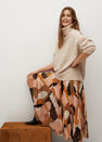 Mango - Orange Printed Pleated Skirt Mango - Orange Printed Pleated Skirt