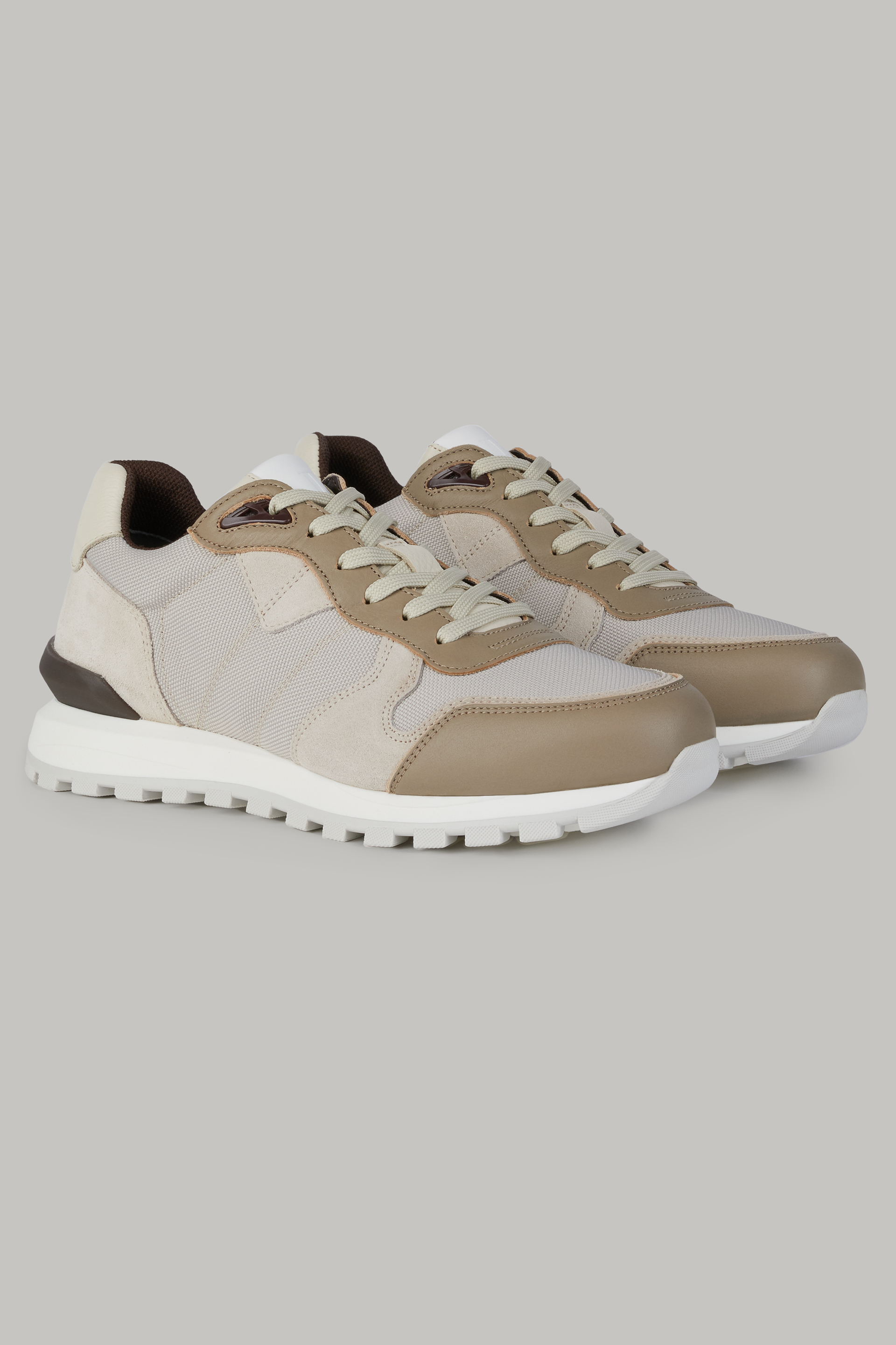 Shop Boggi Milano Sneakers In Technical Fabric And Leather Beige for ...