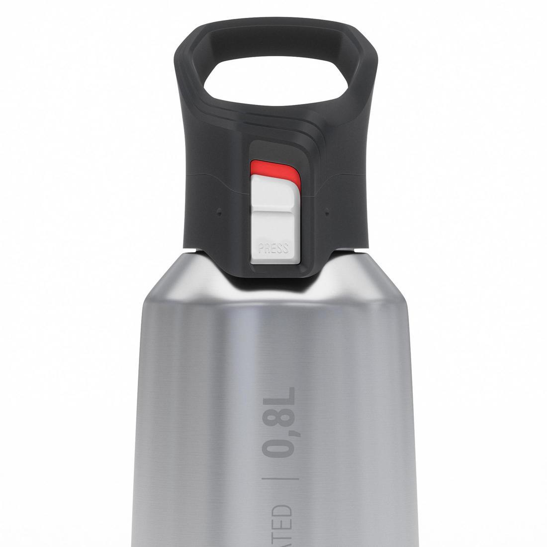 Shop QUECHUA 0.8L Insulated Stainless Steel Hiking Flask MH500 Dark