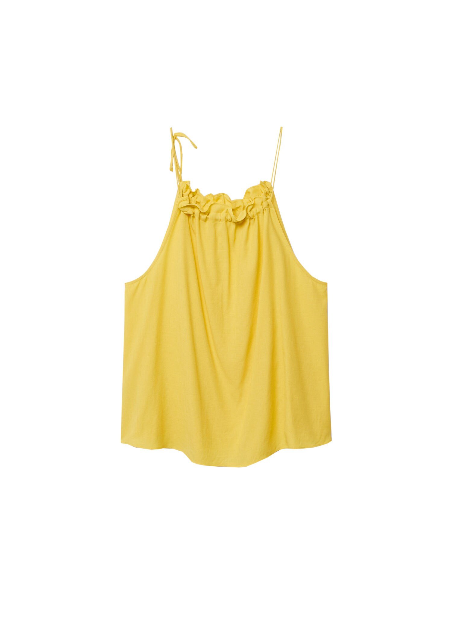 Shop Mango Bright Yellow Flowing Halter Top, Women | Azadea UAE