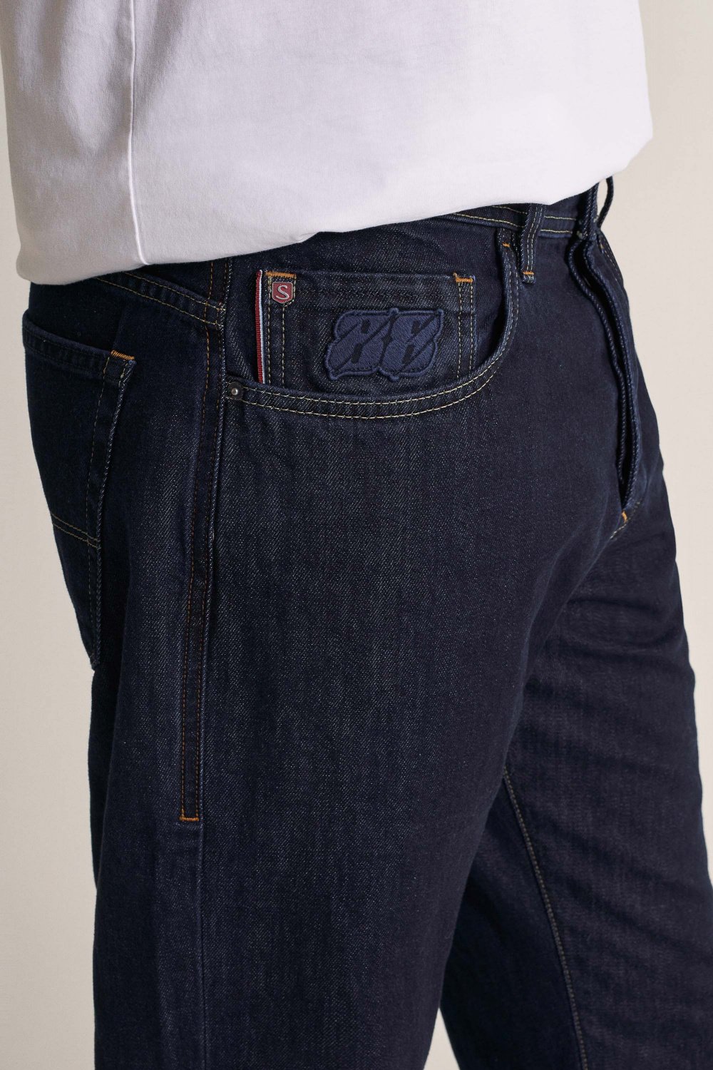 Shop Salsa Jeans Blue Dark Spartan tapered jeans Miguel ...