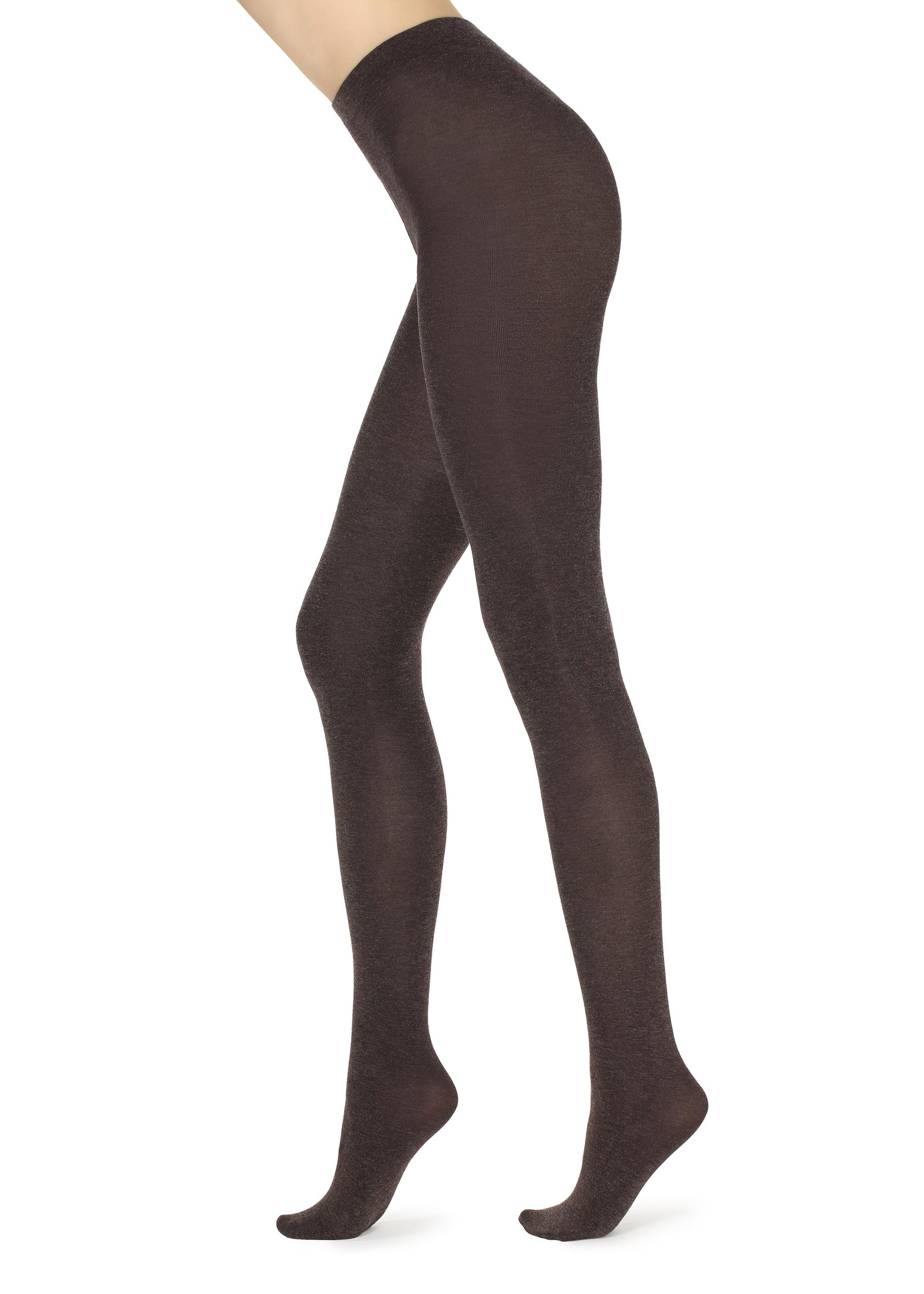 Shop Calzedonia Dark Brown Blend Super Opaque Tights With Cashmere